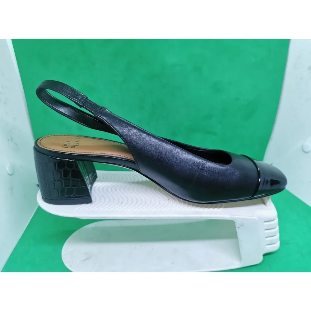 Donald Pliner Women's Amore Slingback Pump Black Leather Shoes Sandals Size 8M